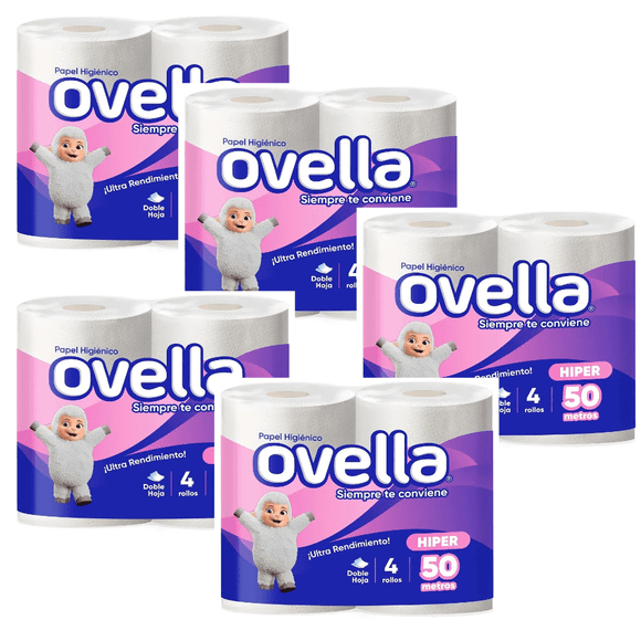 Papel Higienico Ovella 50 Metros Paquete de 20 Unidades