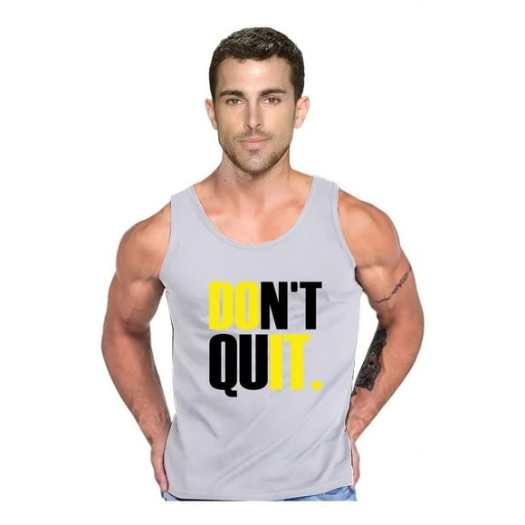 Polera No Te Rindas Hazlo Do It Dont Quit Pesas Tank Gym Talla M Gris Hombre