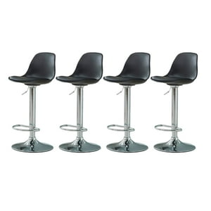 Global Latin - Pack 4 Silla Piso Bar Eame De Altura Con Respaldo De Polipropileno