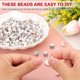 thumbnail image 4 of Uxcell 200 Pcs Cuentas de Porcelana, Cuentas de Cerámica Impresas de 8mm Cuentas Redondas de Flores Cuentas Separadoras Hechas a Mano para Hacer Joyas Aretes Collar Manualidades DIY, Púrpura, 4 of 6
