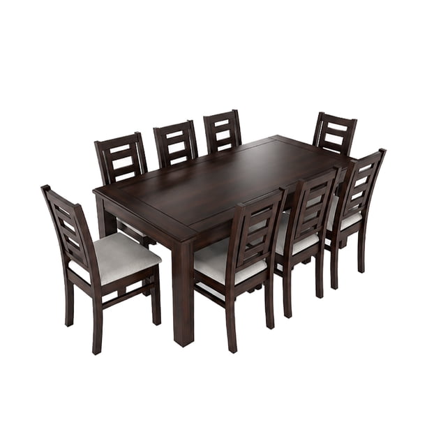 Juego de Comedor Sevilla 8 Sillas chocolate Mesa Rectangular Madera