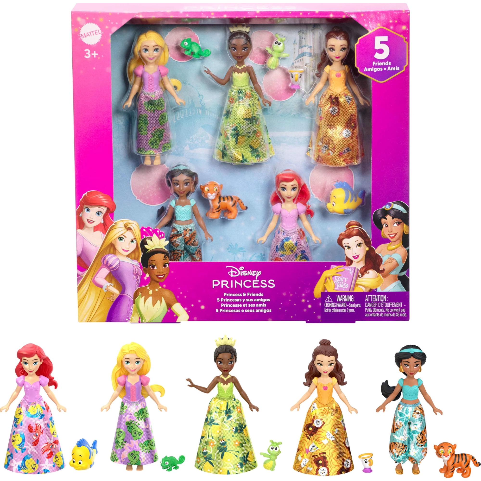 Set De Juguetes Mattel Disney Princess & Friends Con 5 Muñecas Pequeñas