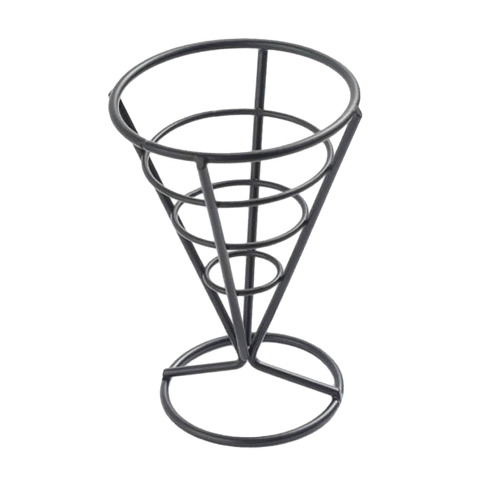 Magideal - Soporte Para Patatas Fritas, Soporte Para Freír, Estante De Exhibición De Pollo Frito A La Moda, Soporte Para Cono Para Mesa De Picnic, Cafetería, Res Negro
