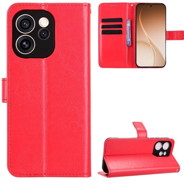 Funda tipo libro para Oppo Reno15 5G, cartera todo‑en‑uno, funda multifuncional con tarjetero y correa de muñeca desmontable