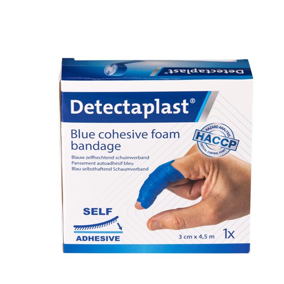 Apósito para heridas Detectaplast 3 cm × 4,5 m Azul Autoadhesivo