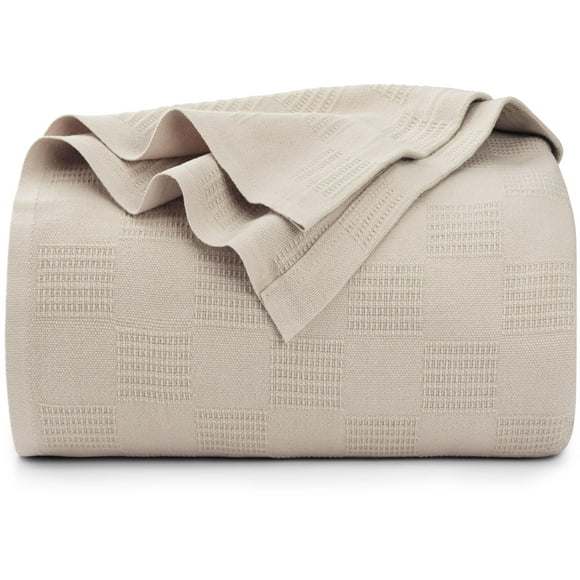 Ropa de cama Blanket Utopia, color caqui, 100% algodón, tamaño king, 350 g/m²