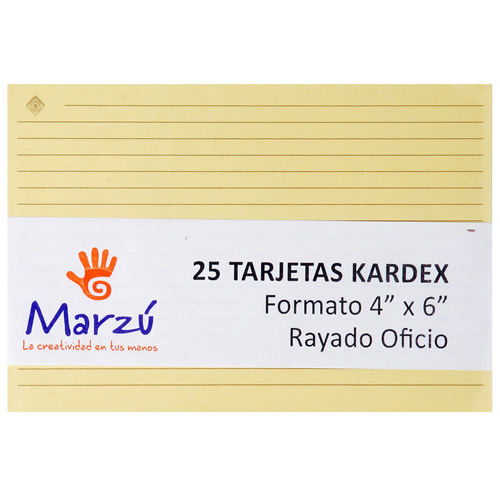 Tarjeta Kardex 4 X 6 1 Un Marzú
