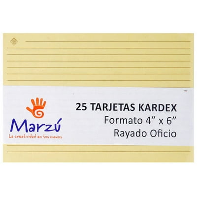 Tarjeta Kardex 4 X 6 1 Un Marzú