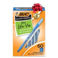 Bolígrafos Bic Round Stic Xtra Life, Azul Medio, 60 Unidades