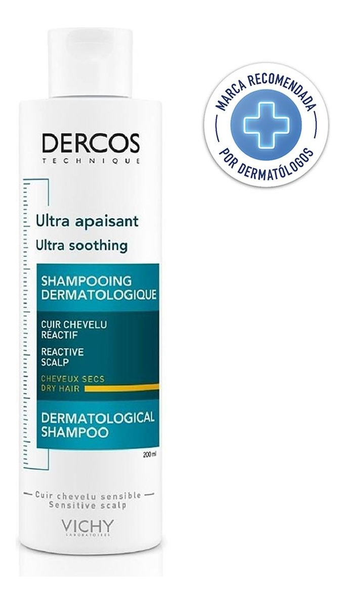 Shampoo Vichy Dercos Ultra Calmante Cabellos Secos 200 Ml
