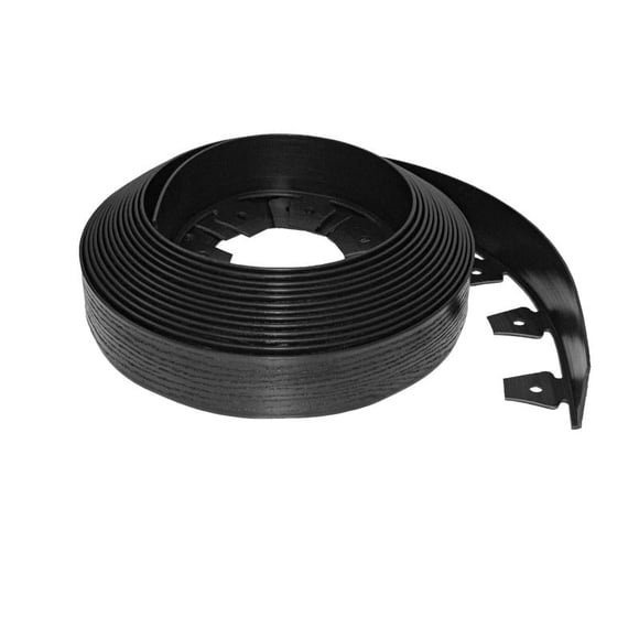 Bordes en espiral EasyFlex de plástico negro, 20 pies de largo x 6,35 cm de alto