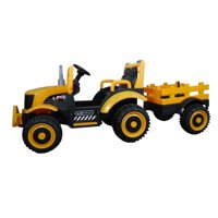 Vipnetwork - Tractor Eléctrico Con Carro Premium Amarillo