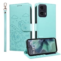 Funda Billetera Foxdock Compatible Con Motorola Moto G35 5G, Diseño Perrito Tierno, Ranuras Para Tarjetas Y Soporte Plegable
