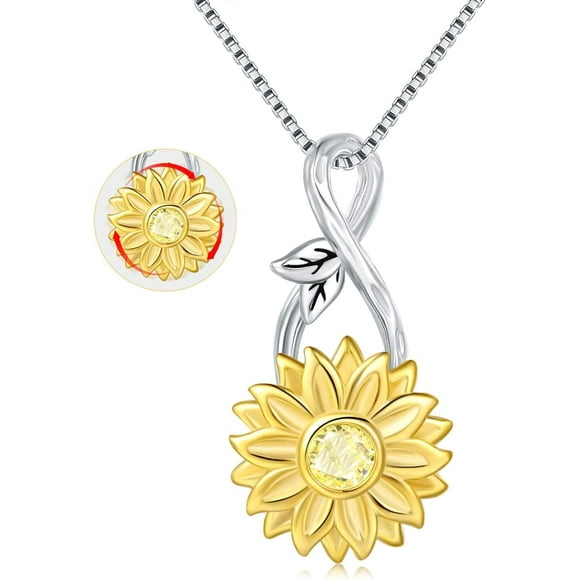 Collar girasol giratorio plata 925