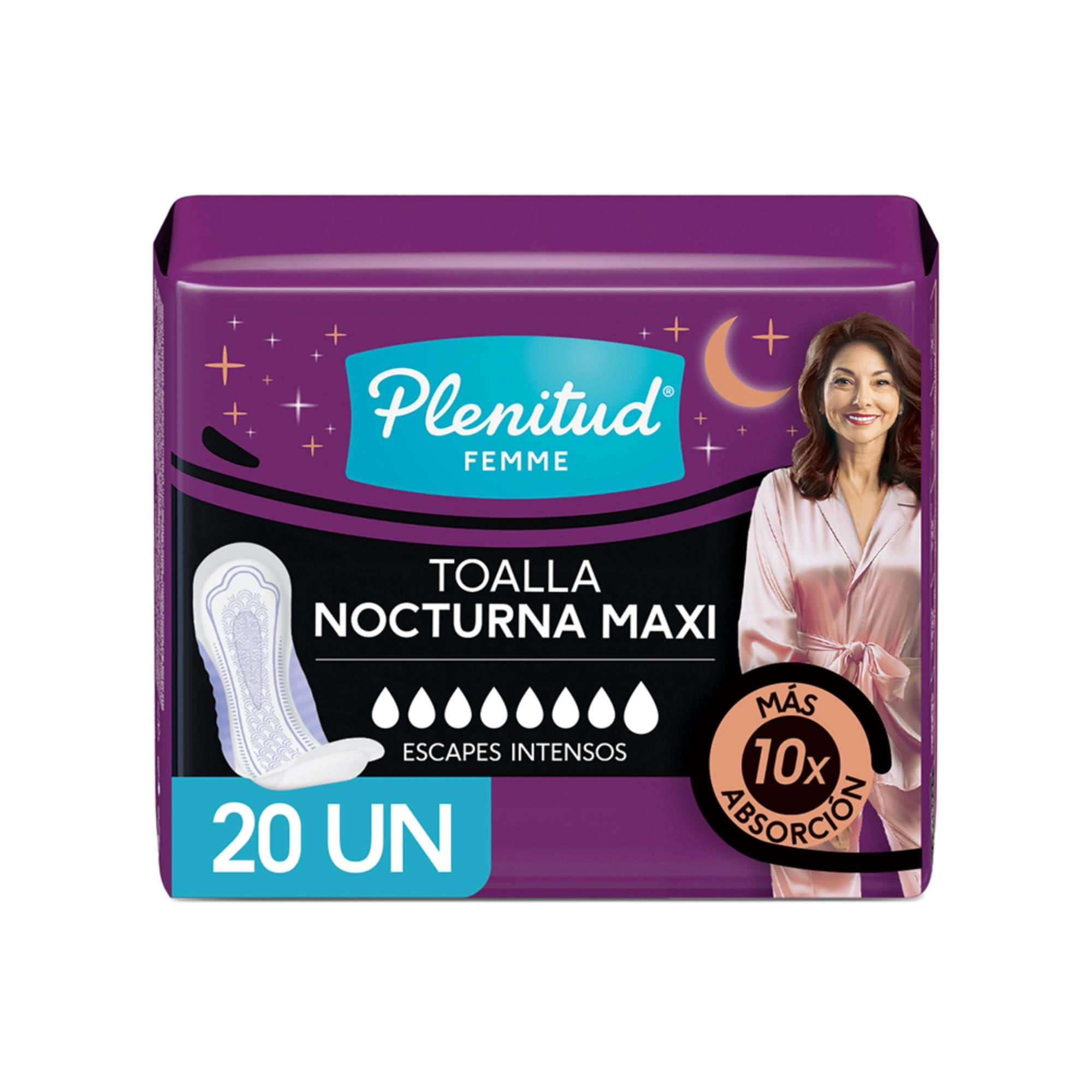 Toallas Femeninas Plenitud Para Incontinencia Femme Maxi Nocturna
