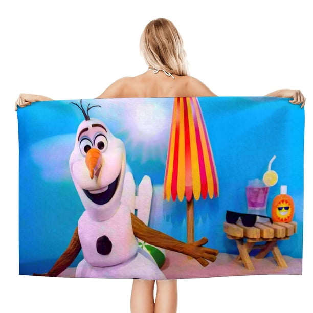 Olaf Toalla de playa de secado rápido con diseño temático, regalo para mujeres y niñas, ideal para cumpleaños, fans, amantes de la música, uso en la playa o al aire libre, 78 × 160 cm