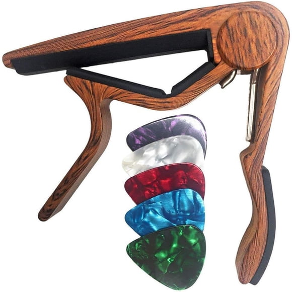 WINGO Flat Guitar Capo para guitarras clásicas, color palo de rosa