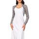 thumbnail image 1 of INSPIRE CHIC Bolero de Encaje para Mujer Chaqueta Abierta Frontal de Manga Larga con Diseño Floral Gris M, 1 of 6