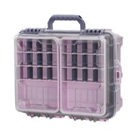 Ioensy - Caja De Aparejos De Pesca, Caja De Herramientas Portátil, Resistente Al Agua, Contenedor De Múltiples Rejillas, Color Rosa