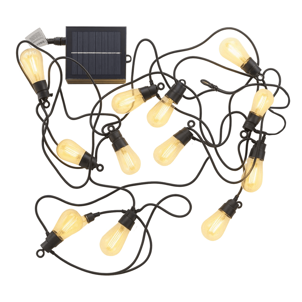 Genérico - Guirnalda Led 6.5m Con Panel Solar Luz Cálida