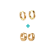 thumbnail image 2 of Pack Aros 2 Par De Argollas Lisa Piercing Chapada En Oro 18k, 2 of 5