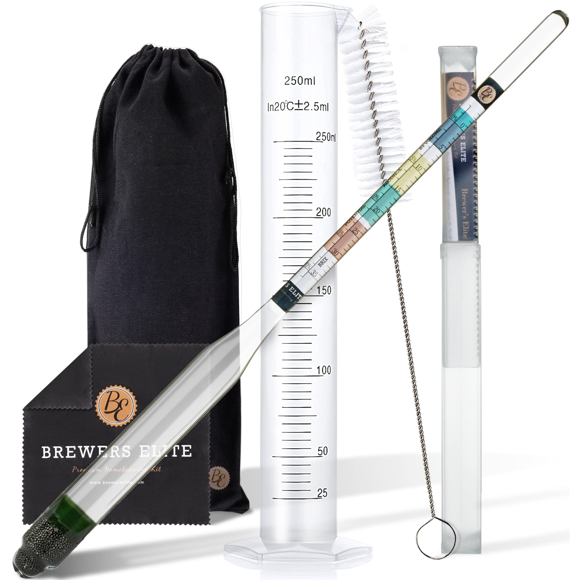 Bote De Ensayo Con Hidrómetro Y Plástico Brewer's Elite Triple Scale
