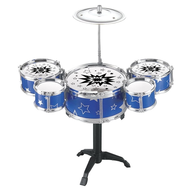 Juego De Batería De Jazz Para Niños, Juguete De Aprendizaje Preescolar, Mini Batería Para Niños, Regalos Para Niños, Azul