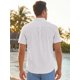 thumbnail image 3 of Camisas a Rayas de Manga Corta con Cuello Abotonado y Bolsillo en el Pecho para Hombre INSPIRE CHIC L Blanco, 3 of 5