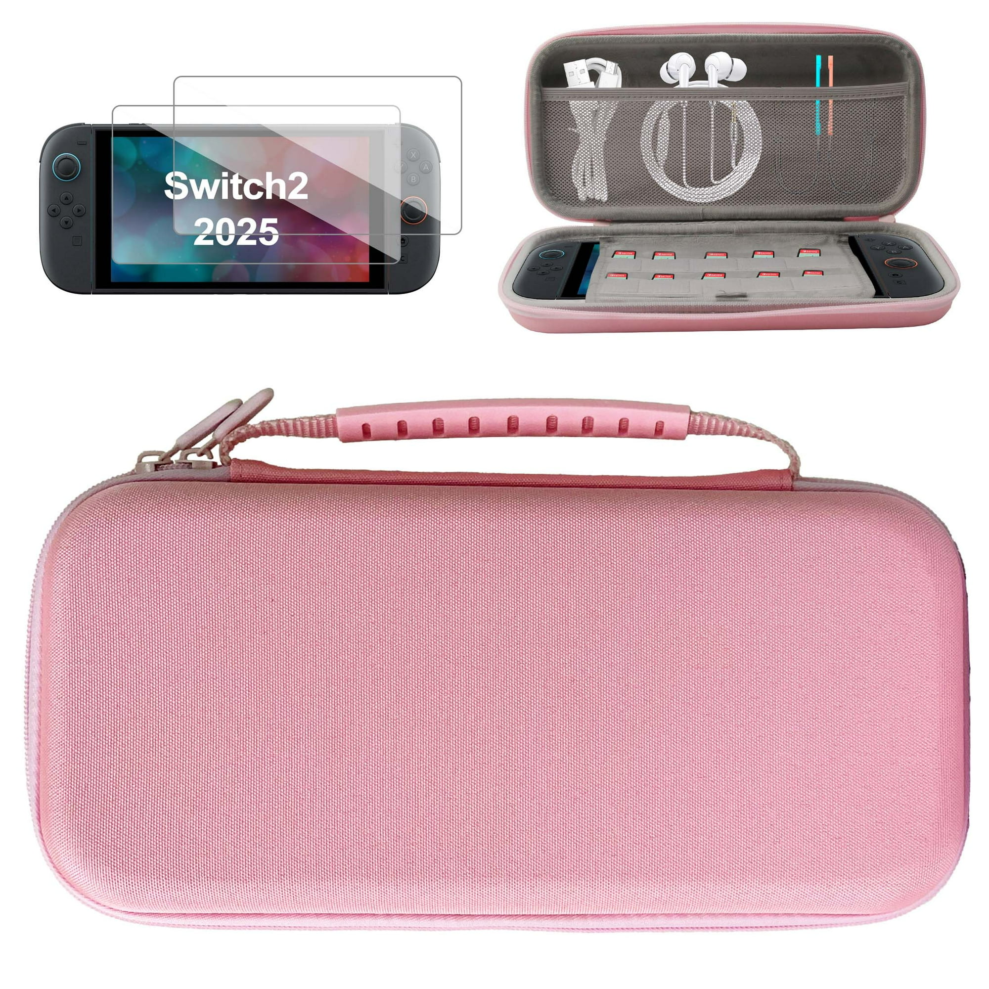 Genérico - Estuche Protector Para Nintendo Switch 2 (2025) - Funda De Transporte Ultra Suave Negra Con 10 Ranuras Para Juegos | Resistente A Golpes Y Agua