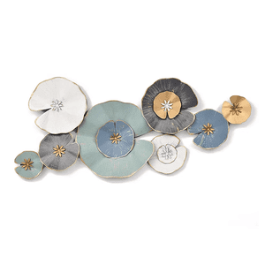 Mundo Online - Cuadro Decorativo Adorno Pared Metalico Flores