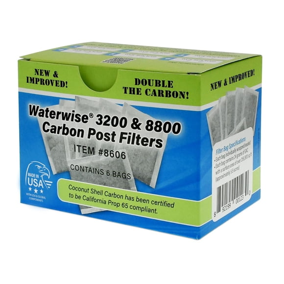 Bolsas de filtro de carbón Waterwise, paquete de 6, para modelos 3200