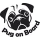 thumbnail image 1 of Sticker Face Pug On Board Perro A Bordo Auto Camioneta, 1 of 3