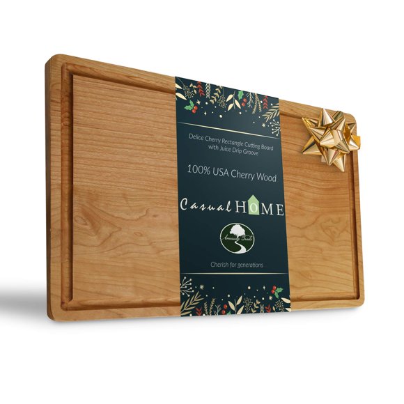 Tabla de cortar Casual Home rectangular, 39,37 x 27,94 cm, color cereza americana