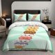 thumbnail image 1 of 3pcs SKZ Member Ice Cream Cartoon Character Illustration Themed Bedding Set Including Duvet Cover And Pillowcases Soft And Comfortable, 1 of 5
