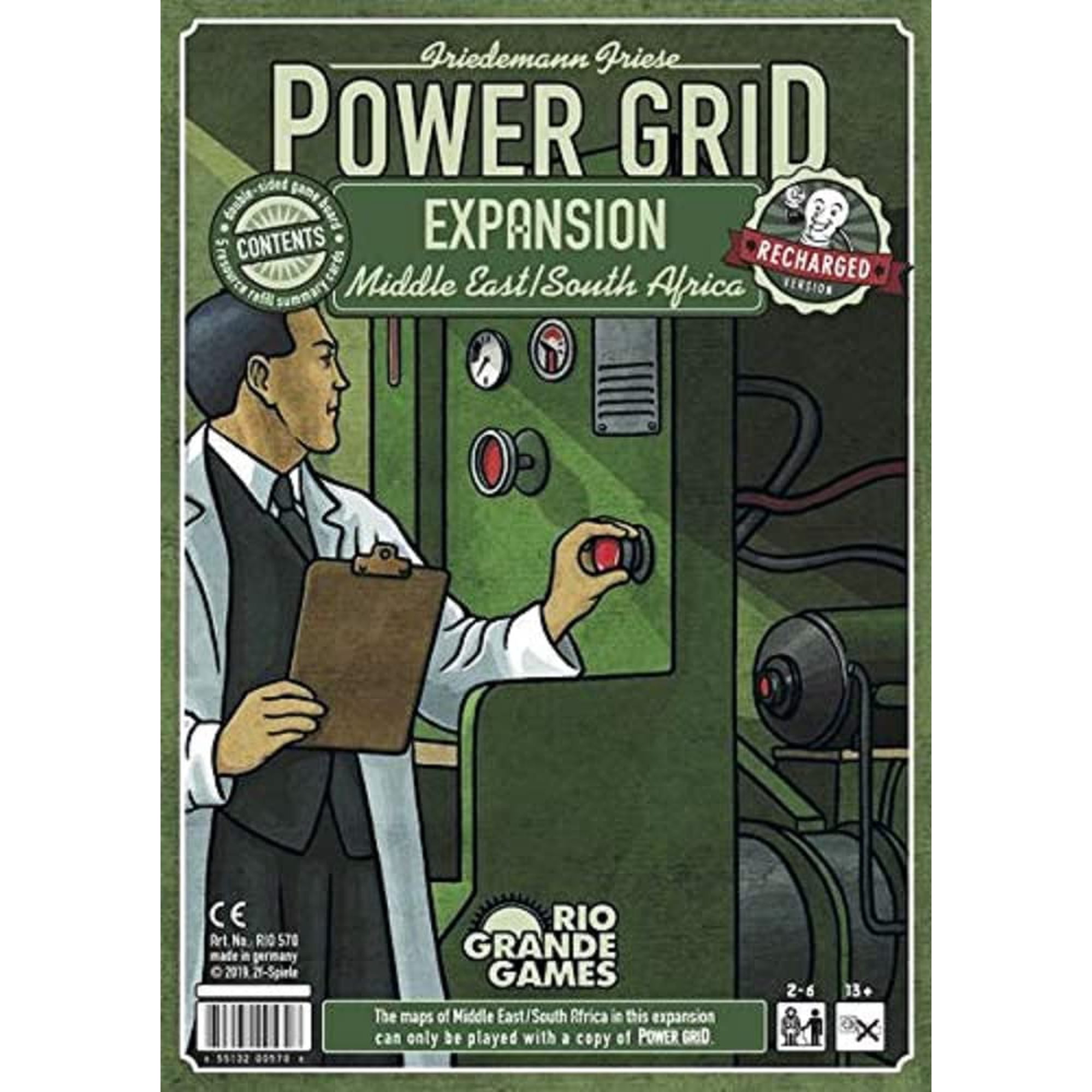 Juego De Mesa Rio Grande Games Power Grid Expansión Medio Oriente Y Sudáfrica