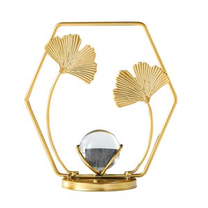 Genérico - Hojas Escultura Estantería Obra Acento Escritorio Hogar Gabinete Dormitorio Estatuilla 7X7X15.5Cm