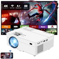 Soman - Mini Proyector Hd 1080P Con Altavoz, Led De 45 000 Horas De Vida Útil, Pantalla De 150'', Proyector Inteligente Para Cine En Casa Y Películas Al Aire Libre - Blanco