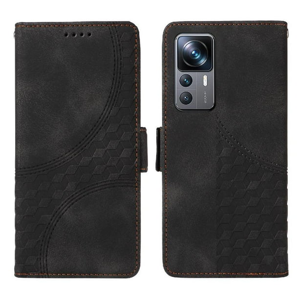 Carcasa FOXDOCK Xiaomi 12T Pro de cuero PU, diseño acolchado clásico, protección contra caídas y rayones