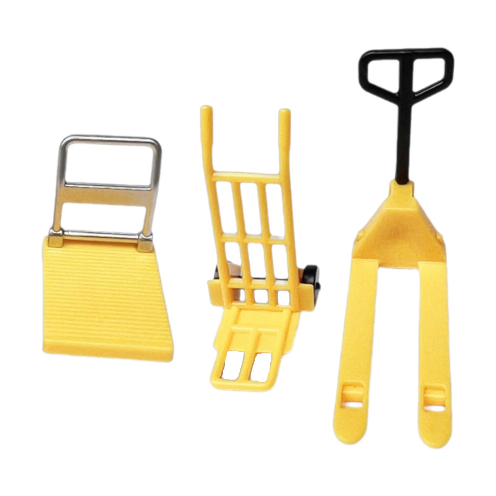 Bothyi - Casa De Muñecas En Miniatura, Modelo 1/12, Bulldozer, Carretilla Elevadora, Vehículo De Ingeniería Infantil, Conjunto Amarillo