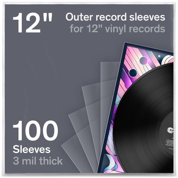 Fundas para discos de vinilo Boundless Audio - Pack de 100, 3 mil, 12 pulgadas