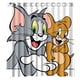 thumbnail image 1 of Cortina de ducha de Tom y Jerry, gato y ratón, juego de cortina de baño con ganchos, tamaño 66 x 72 pulgadas, 1 of 3