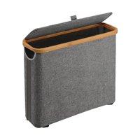 Magideal - Almacenamiento De Papel Higiénico De Bambú, Cesta De Papel Higiénico, Contenedor De Almacenamiento De Papel Higiénico, Práctico Soporte De Papel Higié Gris