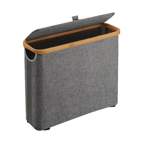 Magideal - Almacenamiento De Papel Higiénico De Bambú, Cesta De Papel Higiénico, Contenedor De Almacenamiento De Papel Higiénico, Práctico Soporte De Papel Higié Gris