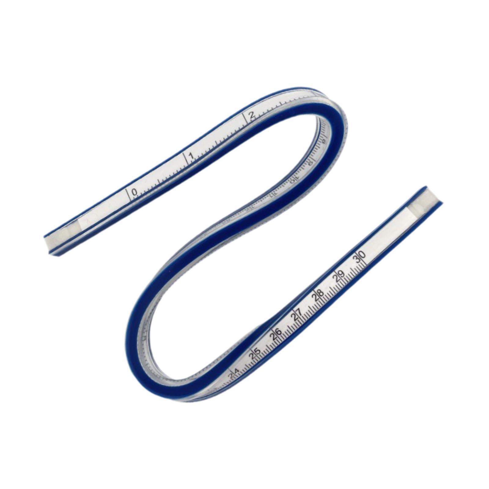 Magideal - Regla Curva Flexible, Regla De División De Ingeniería De Gráficos De Doble Cara, Flexible Para Suministros De Oficina, Dibujo, Acolchado, Patchwork 30 Centimetros