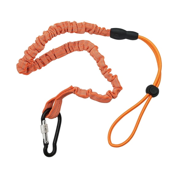 Cordón retráctil para herramientas, correa de seguridad, protector portátil, elástico, práctico cordón elástico, protección contra caídas para acampar Naranja