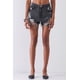 thumbnail image 1 of Shorts CCwholesalesclothings Mini Rasgados Cintura Alta Cierre Frontal Dobladillo Deshilachado Negro, 1 of 5