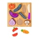thumbnail image 5 of Rompecabezas de corte de madera para niños en edad preescolar, juego de rol de cocina, juguete, clavija de madera, rompecabezas para niños pequeños, r Verdura, 5 of 5