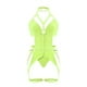 thumbnail image 3 of Plus Size Sexy Lingerie Set, Women's Plus Ring Linked Faux Pearl Decor Cut Out Harness Gartered Teddy Bodysuit & Thong 2pcs Set, 3 of 3