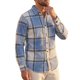 thumbnail image 4 of Camisa de Cuadros de Manga Larga de Ajuste Regular para Hombre XL Azul, 4 of 5
