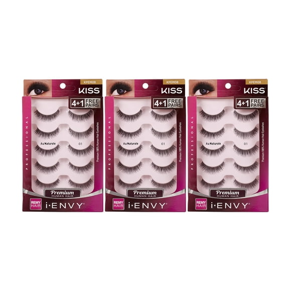 Pestañas postizas Kiss I-ENVY Au Naturale KPEM08 (paquete de 3)
